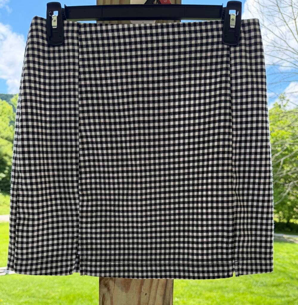 Parisian Academia OldMoney Love on a Hanger Black/White Gingham Mini Skirt 7